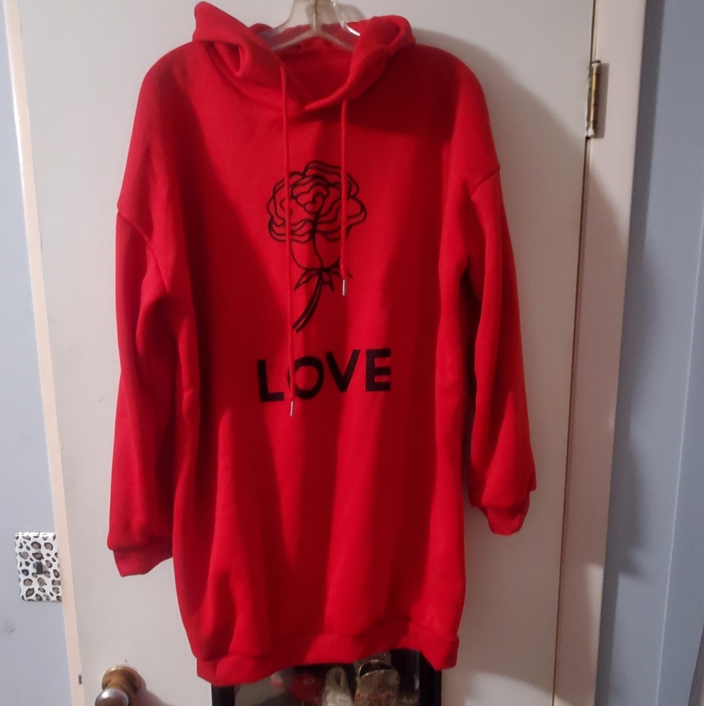 Brand new red hoodie dress XL